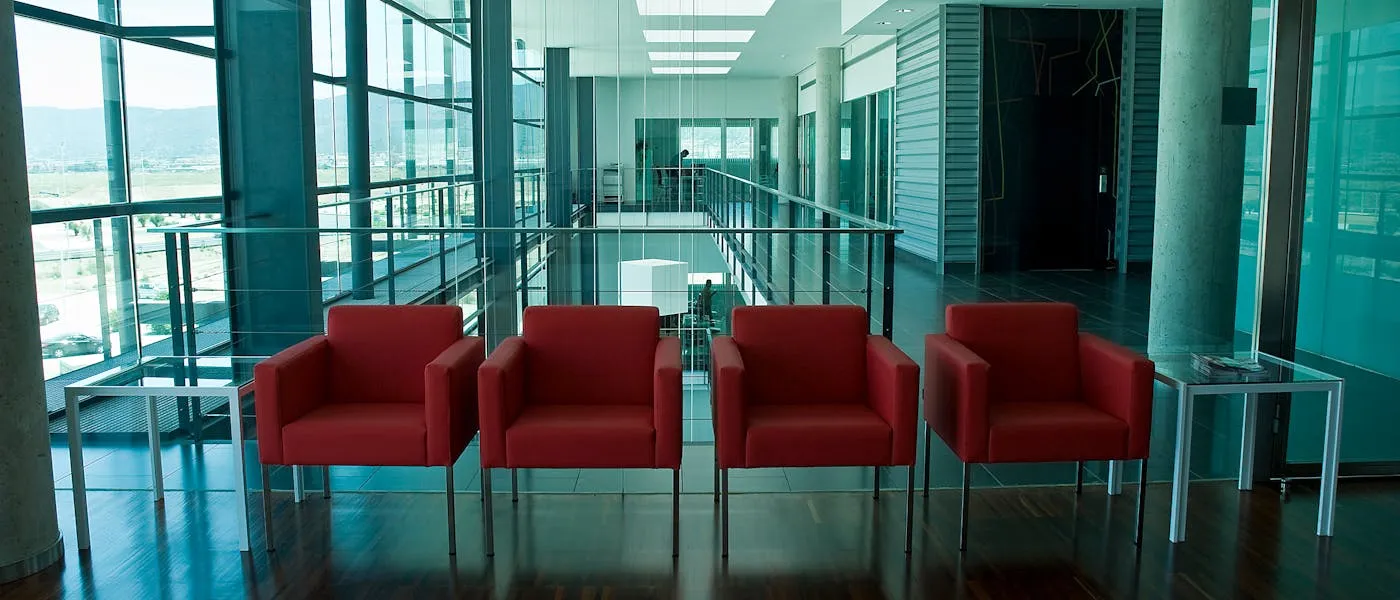 Modern Frisco-area office lobby, the kind of space Frisco Brothers maintains across the city