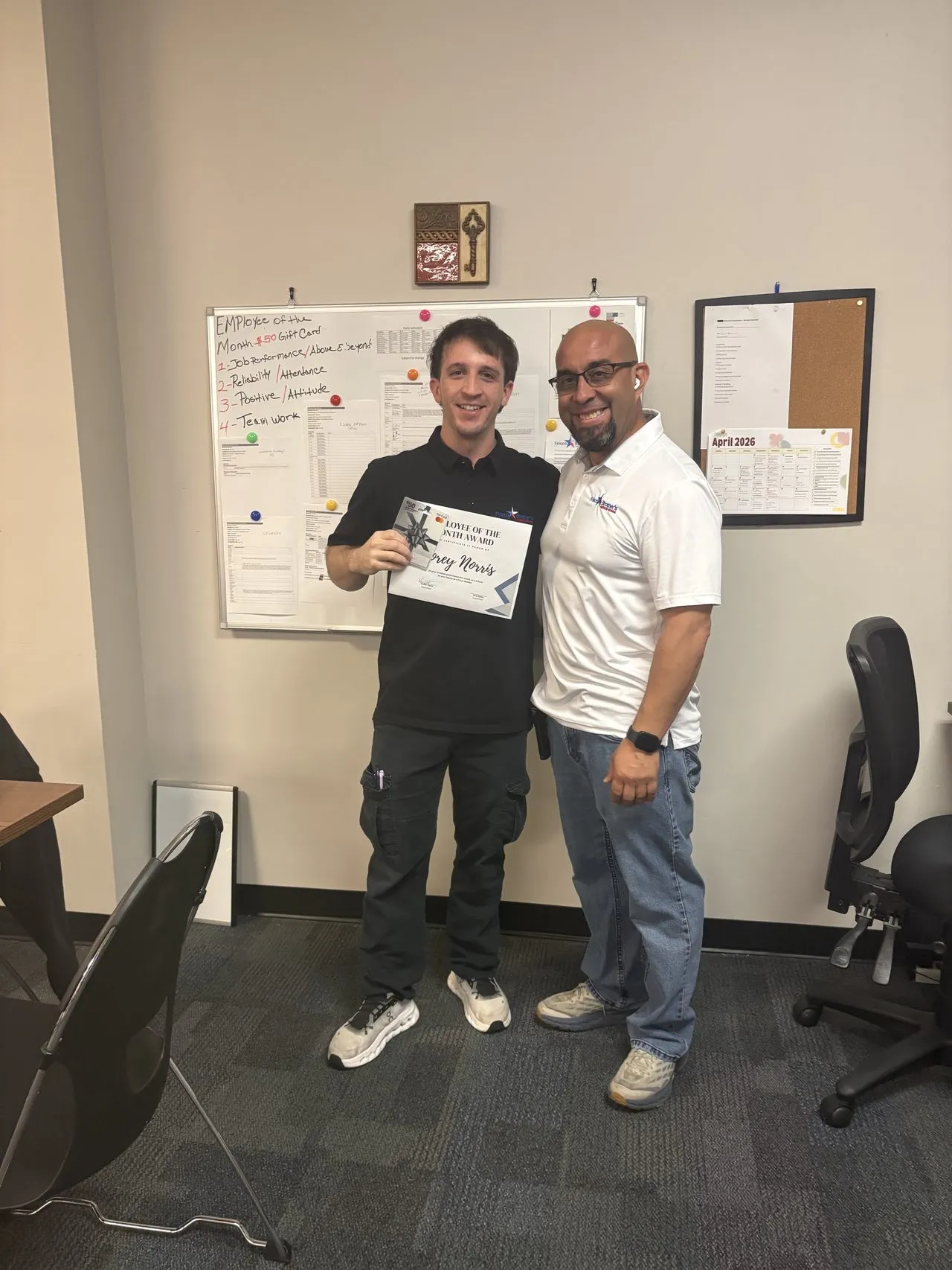 Corey, Frisco Brothers crew member and Employee of the Month