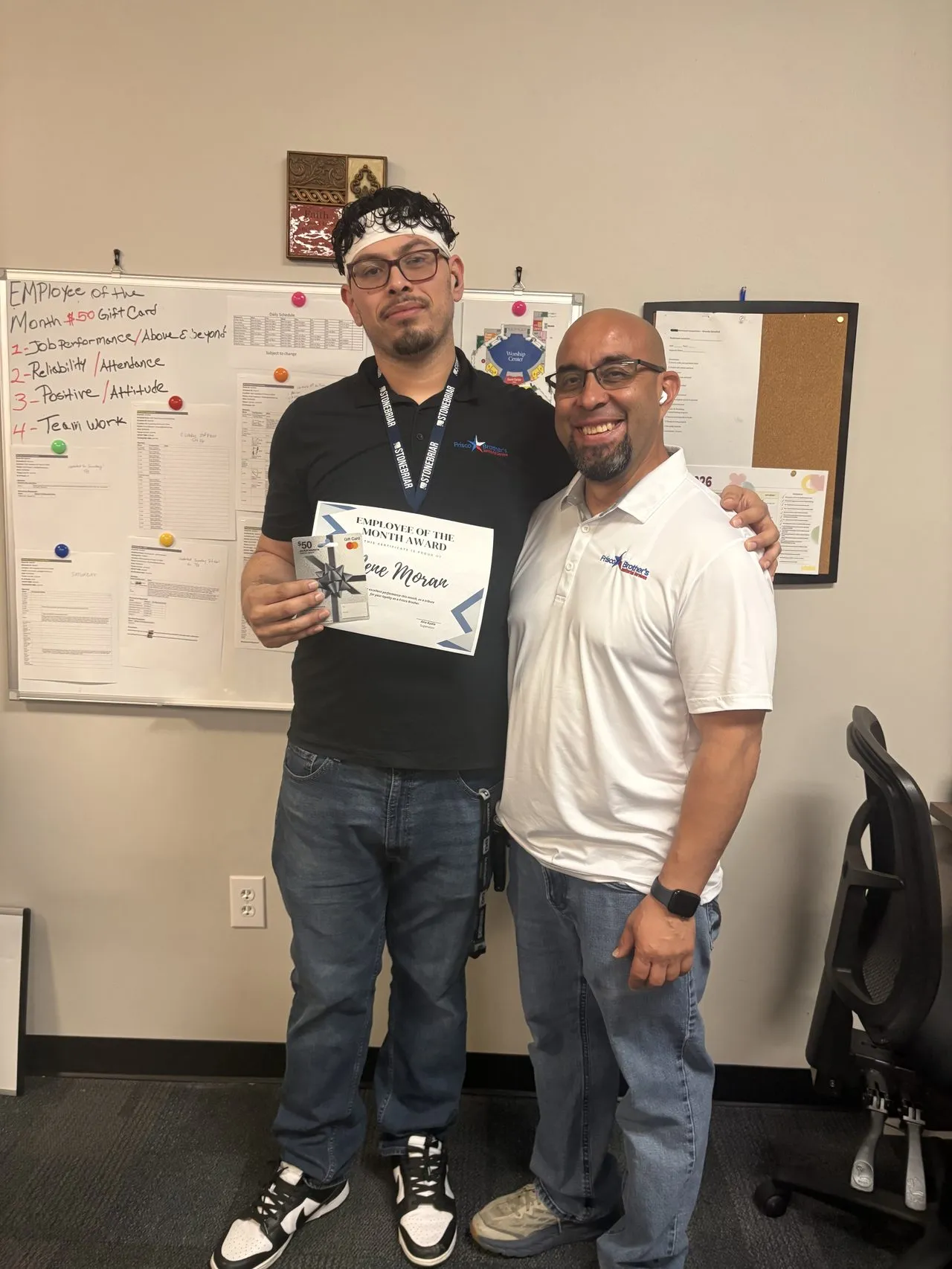 Rene Ayala, Frisco Brothers crew member and Employee of the Month