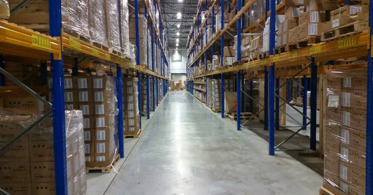 Commercial warehouse aisle