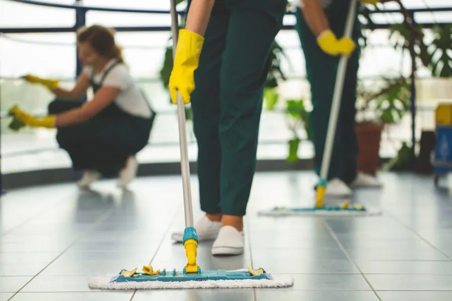 Sorted waste streams in a commercial cleaning context