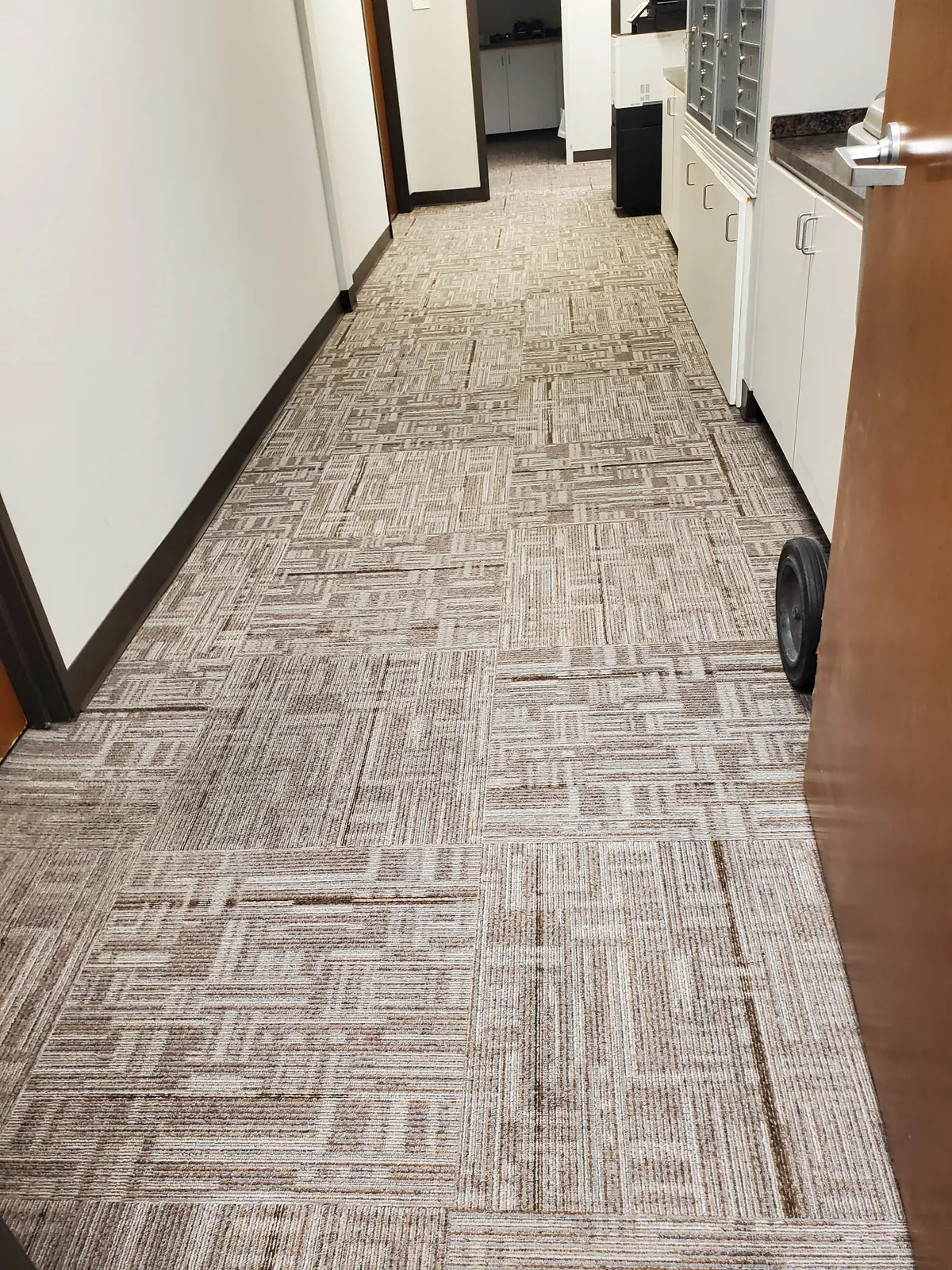 Commercial carpet after truck-mounted extraction by Frisco Brothers Janitorial Service in Flower Mound, TX